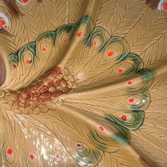 Vintage Peacock Shaped Ceramic Serving Platter - Picture 8 of 9